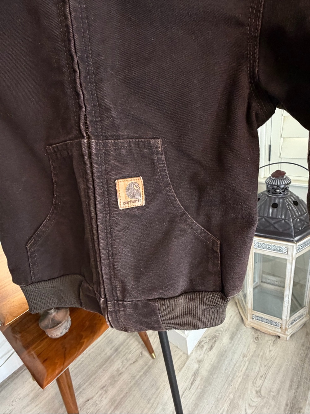 Carhartt Kids Brown Hooded Work Jacket - Picture 3 of 8
